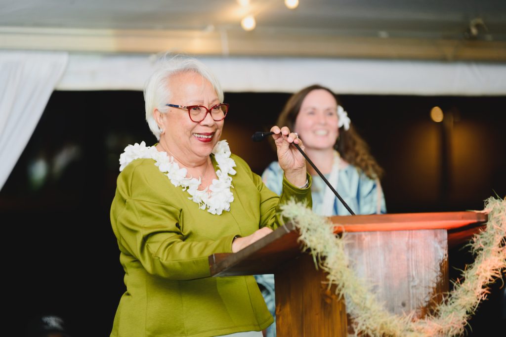 Valerie Ho’opai with Maria Linz (in the background)
